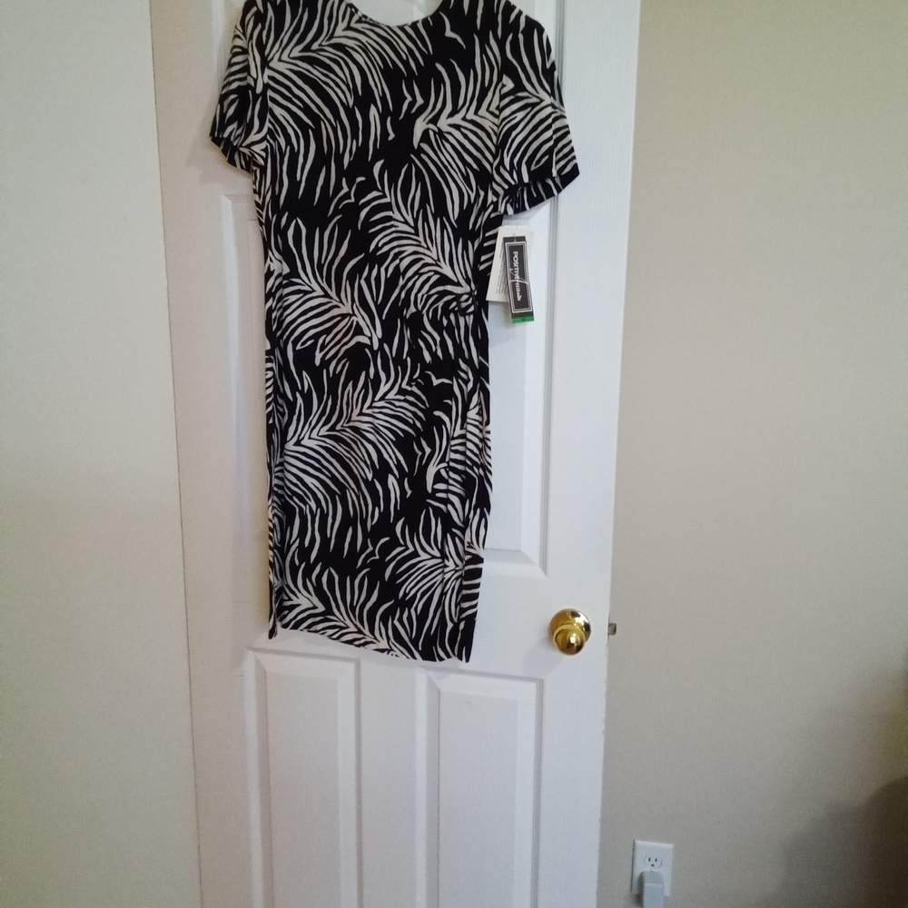 Positive Attitude Black and White Sheath Mini Dress